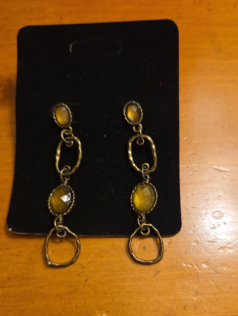 Green Stone Drop Dangle Earrings - Women Jewelry